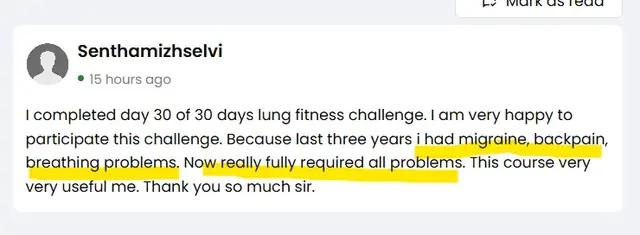 Testimonial from Senthamizh